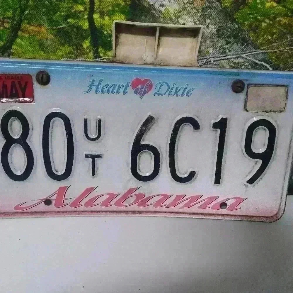 Vintage Alabama License Plate Heart Of Dixie Letters & Numbers  May